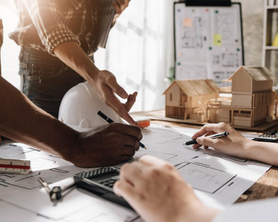 People Working On Blueprints